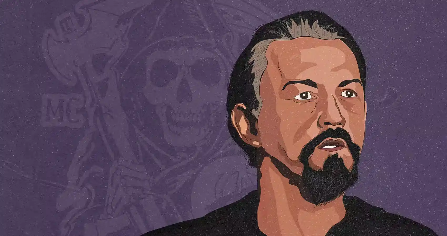 Retrato del personaje Chibs, interpretado por Tommy Flanagan, por Iván Franco Ramos