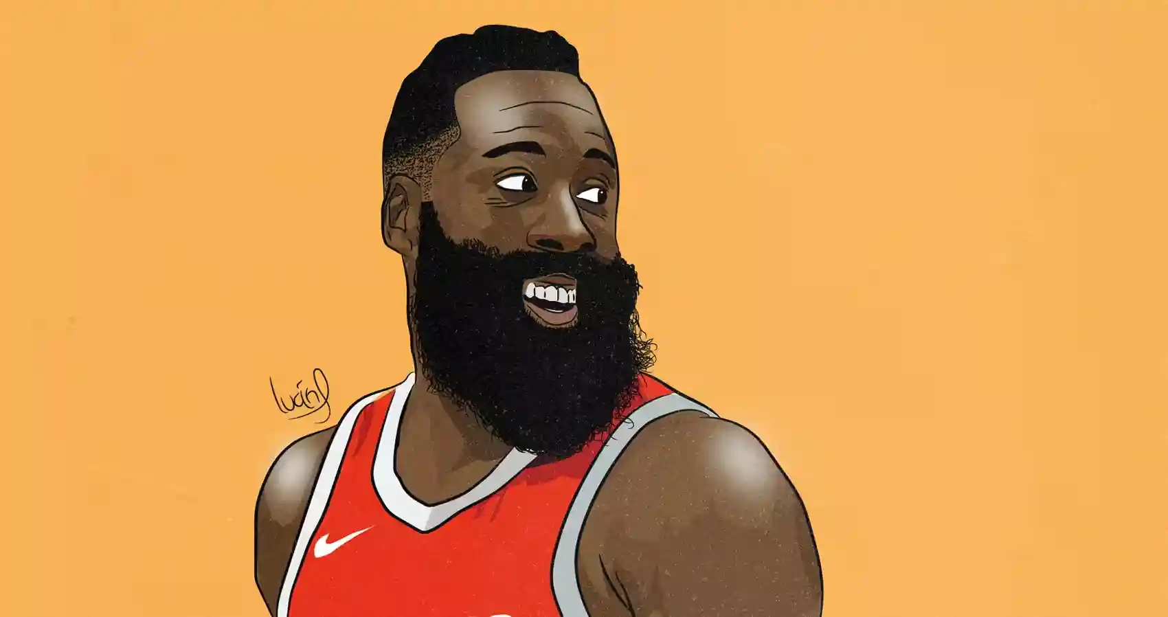 Retrato del jugador de la NBA James Harden, por Iván Franco Ramos