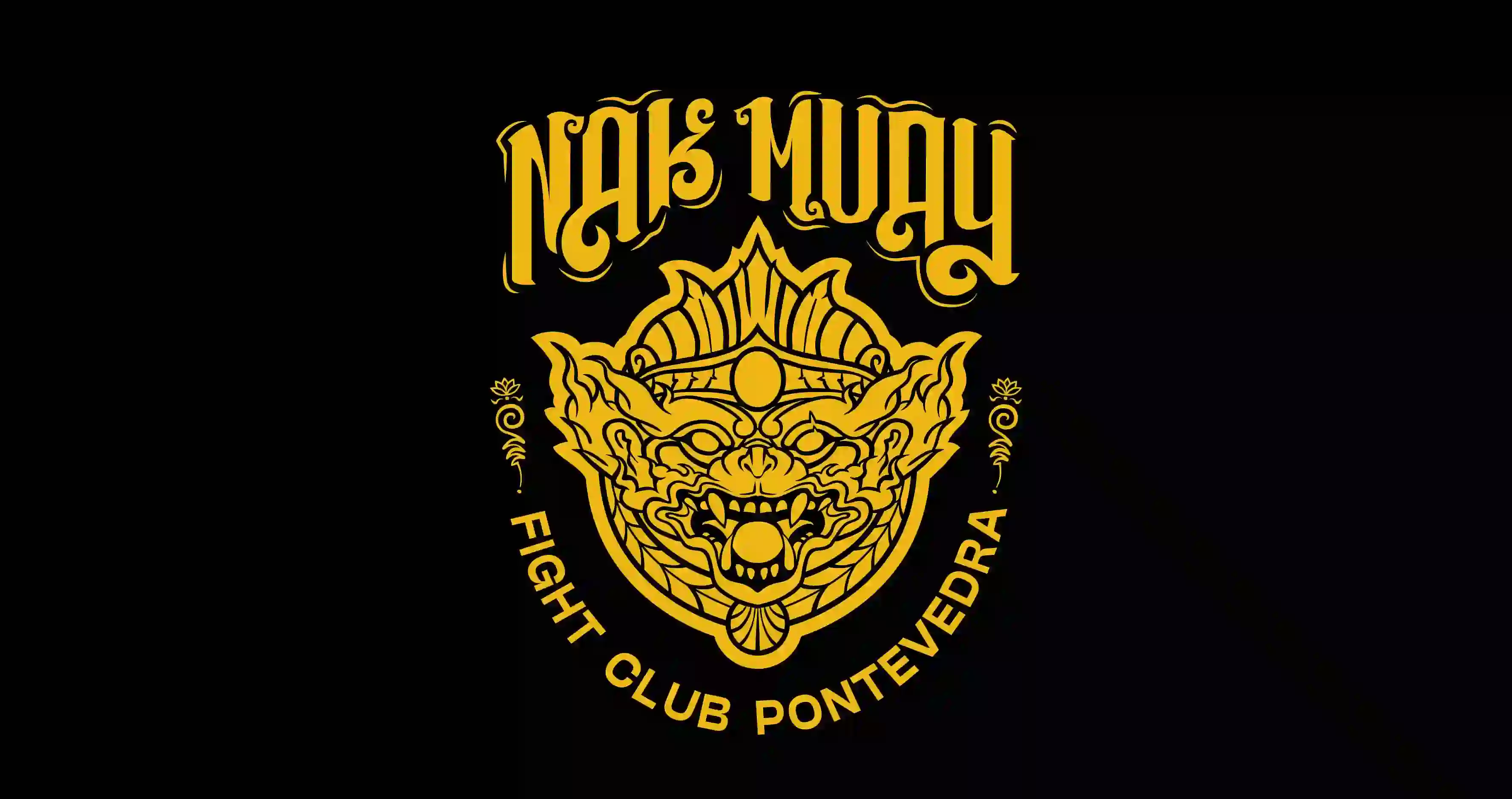 Imagotipo de Nak Muay, amarillo sobre fondo negro