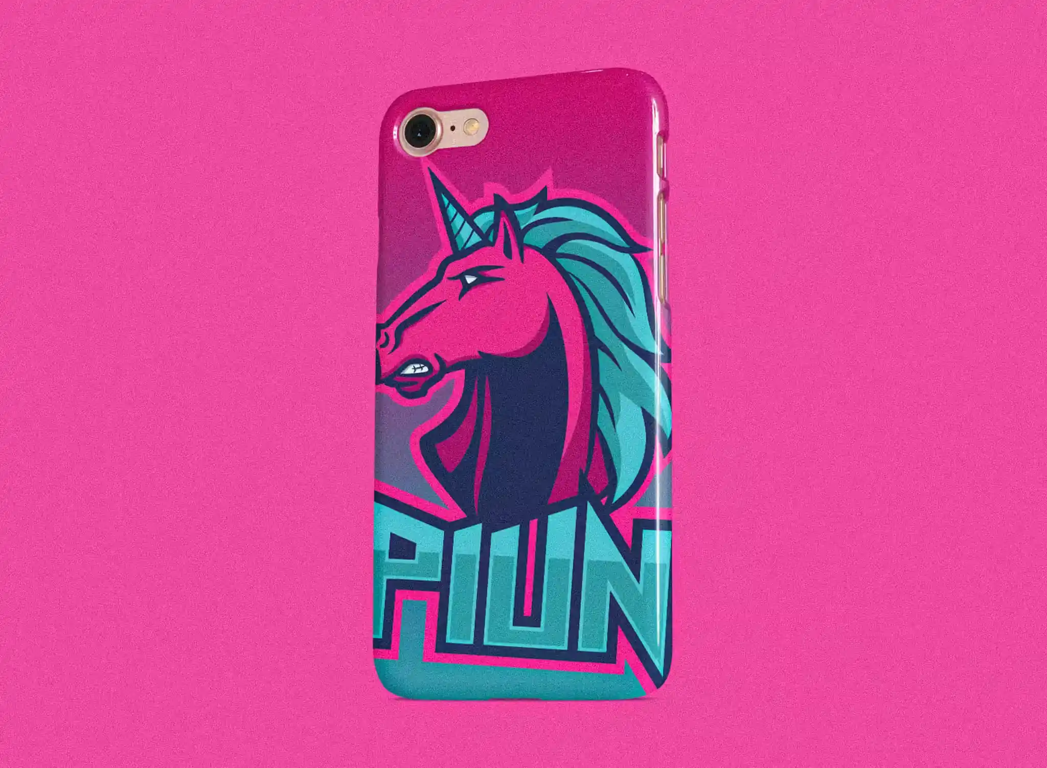 Funda de movil con el diseño de Pink Unicorns