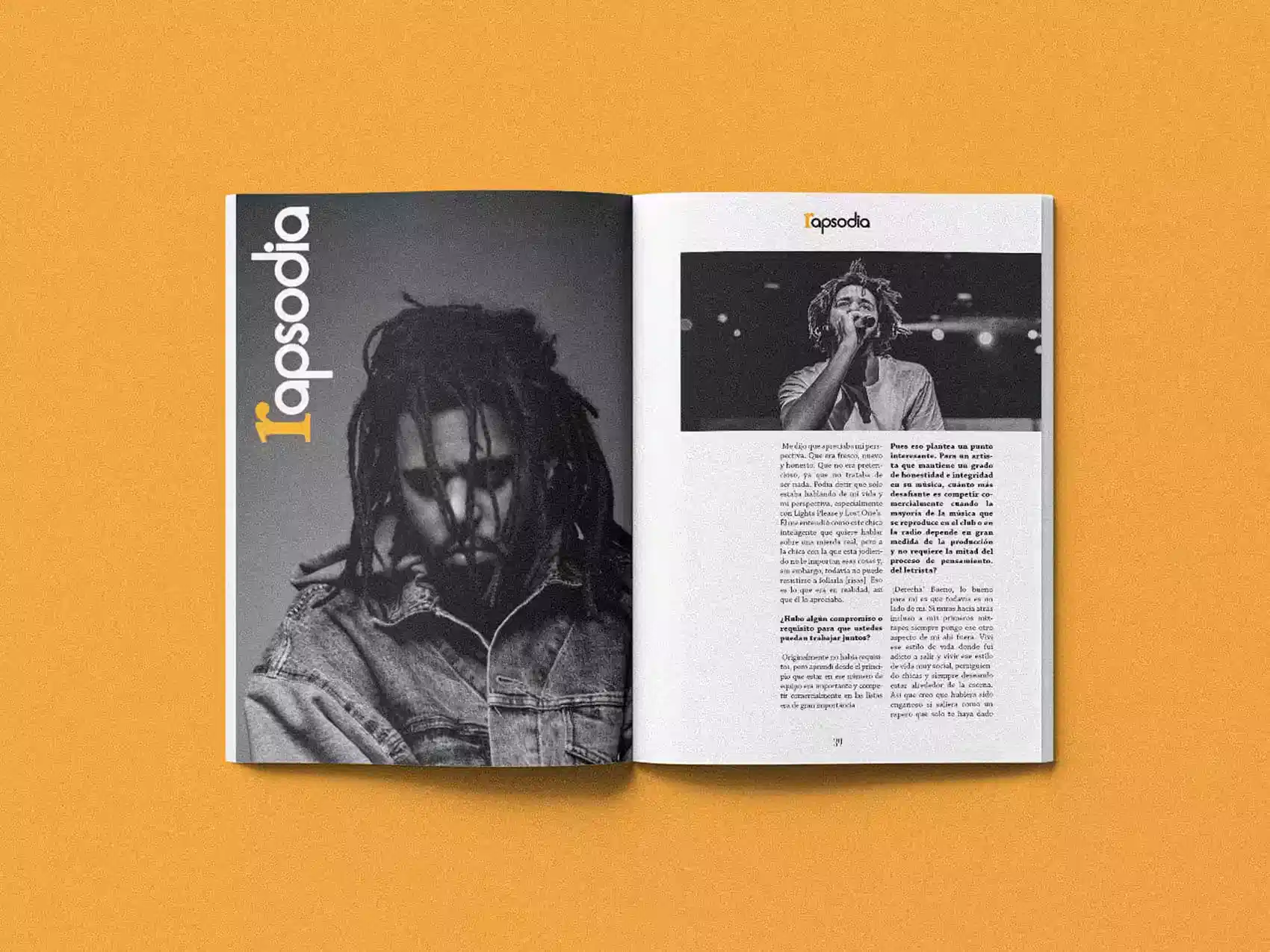Sección de la revista Rapsodia dedicada a J Cole