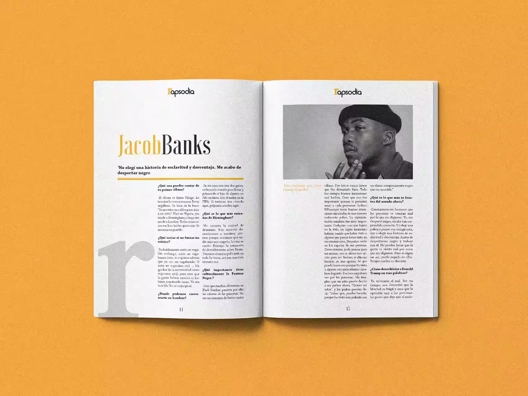 Sección de la revista Rapsodia dedicada a Jacob Banks