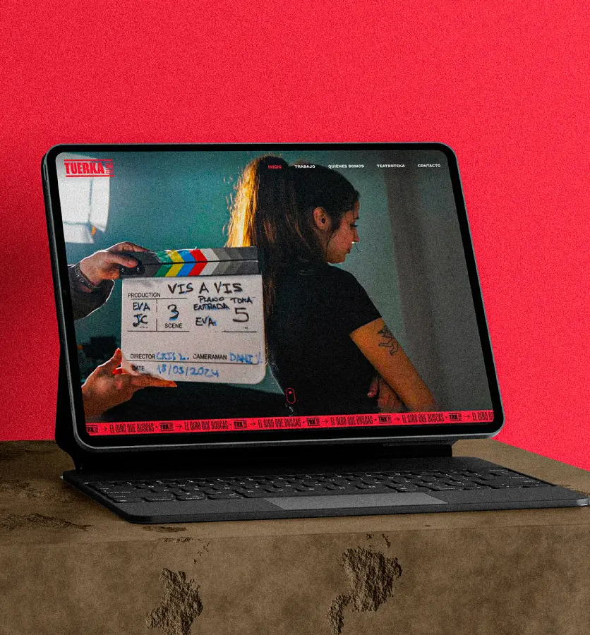 Representación de la web de La Tuerka Films en Ipad