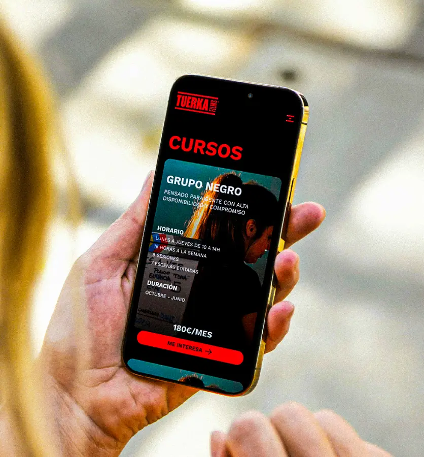 Representación mockup de la web de La Tuerka Films en movil